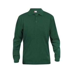 Clique Mens Classic Lincoln Long-Sleeved Polo Shirt / Bottle Green